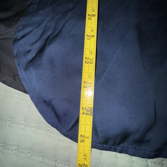 VINCE ($345) navy and black Pleated 100% Silk Popover Hi Lo Blouse Top Size S - Picture 7 of 10